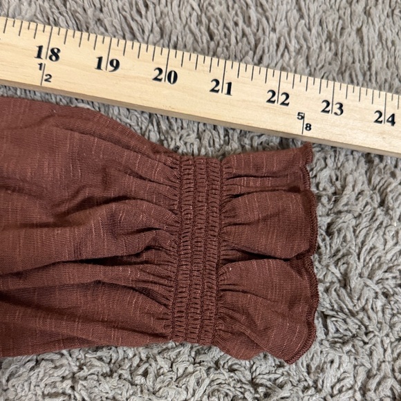 Democracy NWT Brown Embroidered Long Sleeve Peasant Top size S Western Rodeo - Picture 12 of 12